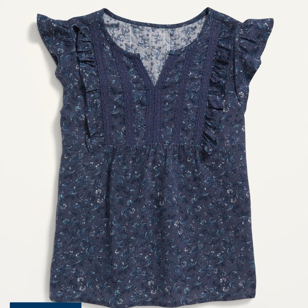Old Navy Flutter-Sleeve Paisley Top